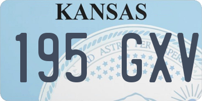 KS license plate 195GXV