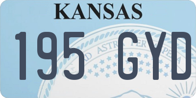 KS license plate 195GYD