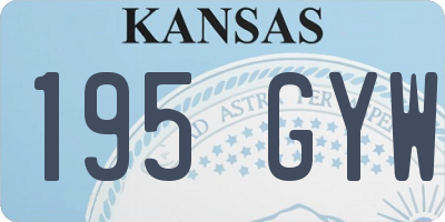 KS license plate 195GYW