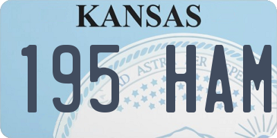 KS license plate 195HAM