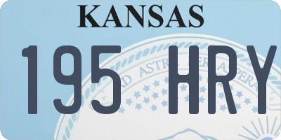 KS license plate 195HRY