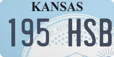 KS license plate 195HSB
