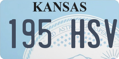KS license plate 195HSV