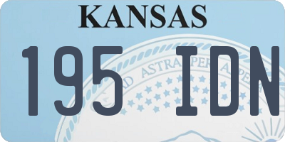 KS license plate 195IDN