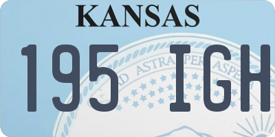 KS license plate 195IGH