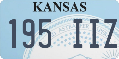 KS license plate 195IIZ