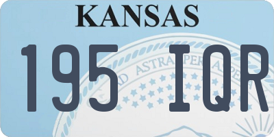 KS license plate 195IQR