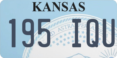 KS license plate 195IQU