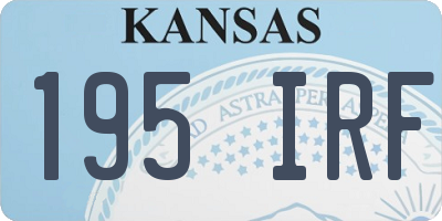 KS license plate 195IRF