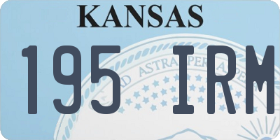 KS license plate 195IRM