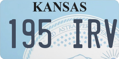 KS license plate 195IRV