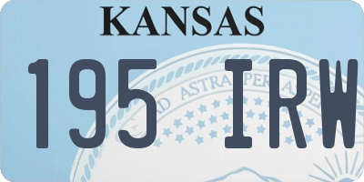 KS license plate 195IRW