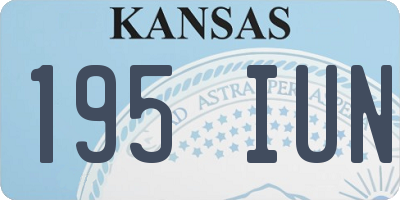 KS license plate 195IUN