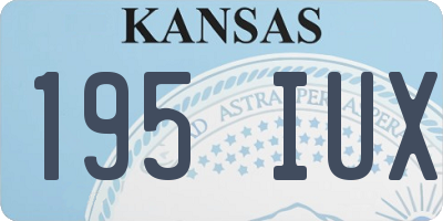 KS license plate 195IUX