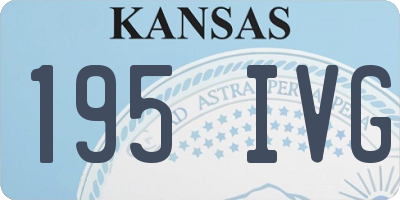 KS license plate 195IVG