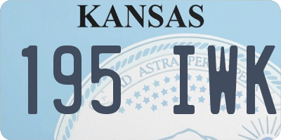 KS license plate 195IWK