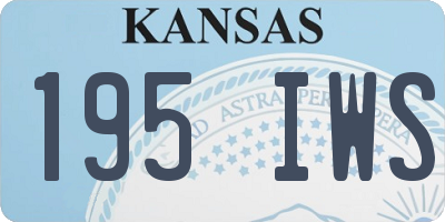 KS license plate 195IWS