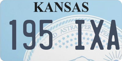 KS license plate 195IXA
