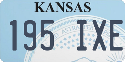 KS license plate 195IXE