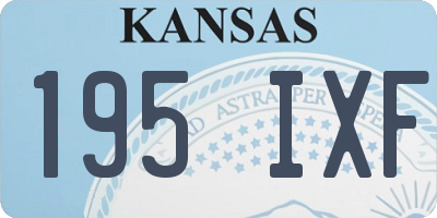 KS license plate 195IXF