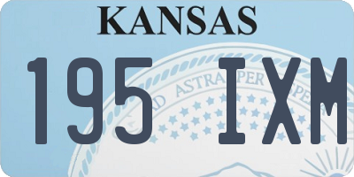 KS license plate 195IXM