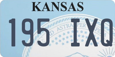 KS license plate 195IXQ