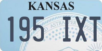 KS license plate 195IXT