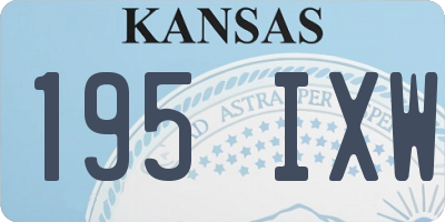 KS license plate 195IXW