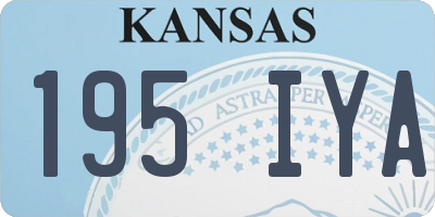 KS license plate 195IYA