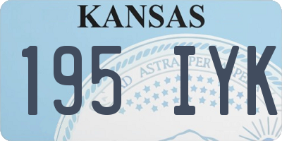 KS license plate 195IYK