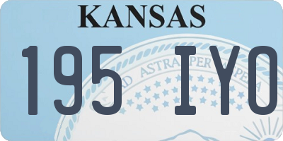 KS license plate 195IYO