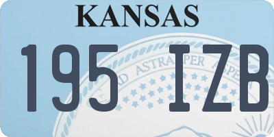 KS license plate 195IZB