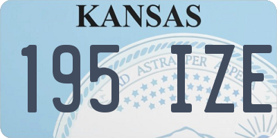 KS license plate 195IZE