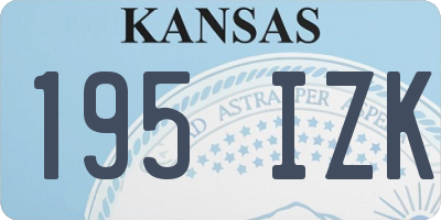 KS license plate 195IZK