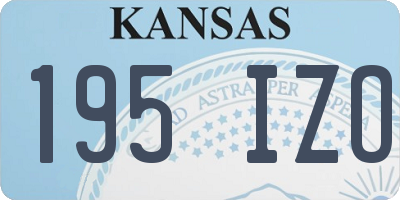 KS license plate 195IZO