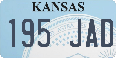 KS license plate 195JAD