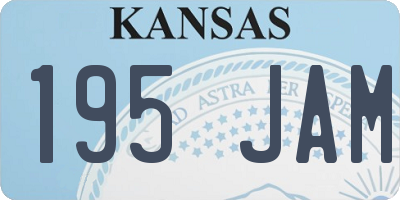 KS license plate 195JAM