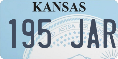 KS license plate 195JAR