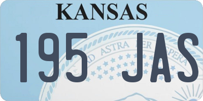 KS license plate 195JAS