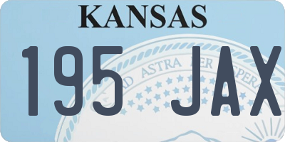 KS license plate 195JAX