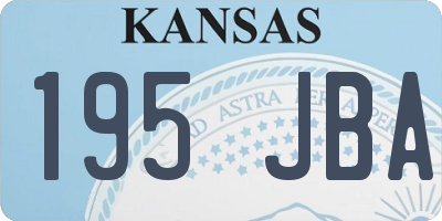 KS license plate 195JBA