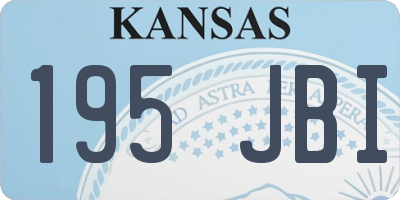 KS license plate 195JBI