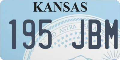 KS license plate 195JBM
