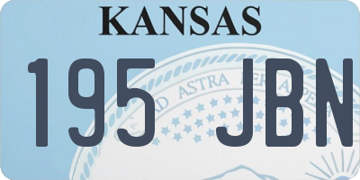 KS license plate 195JBN