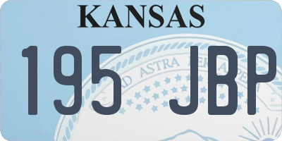 KS license plate 195JBP