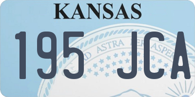 KS license plate 195JCA