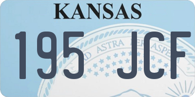 KS license plate 195JCF