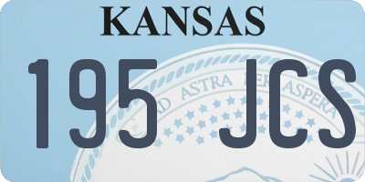 KS license plate 195JCS