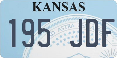 KS license plate 195JDF