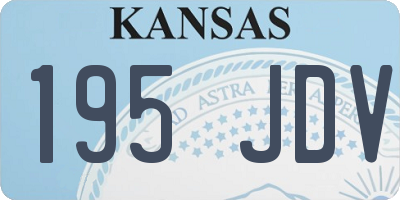 KS license plate 195JDV